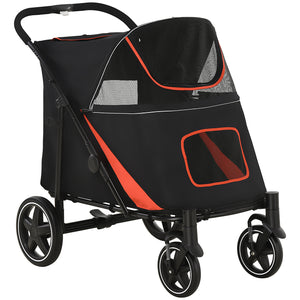 Foldable Pet Stroller for Large and Medium Dogs, Black