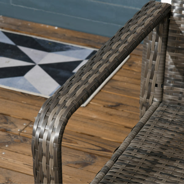 3-piece garden furniture set in woven resin, beige