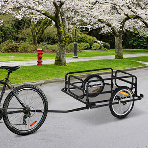 Folding cargo trailer for bicycle, black