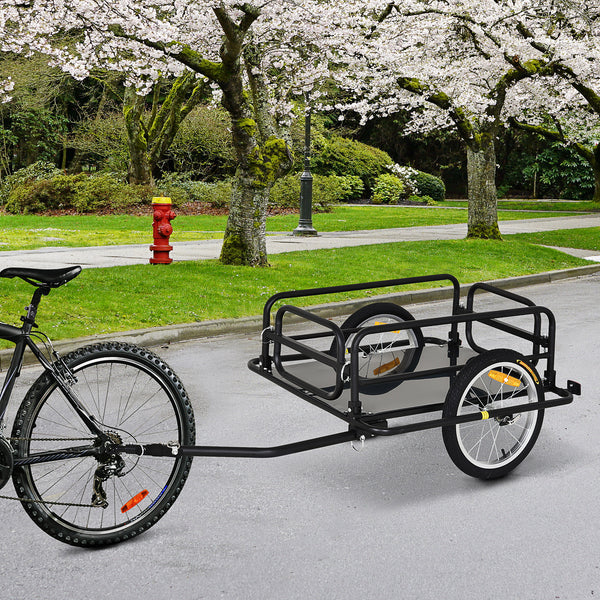 Folding cargo trailer for bicycle, black