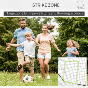 Rebound net with striking zone 