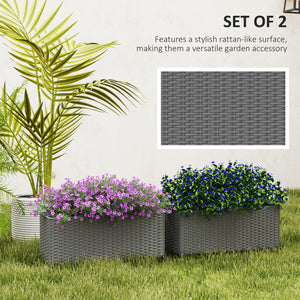 Set of 2 hanging flower pots, grey