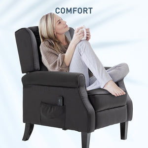 Black Reclining Massage Chair with Lift Back
