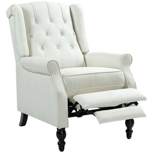 Recliner chair with footrest, cream white