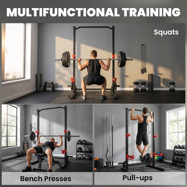 Reinforced weight rack with storage, 1,100 lbs