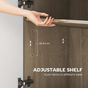 Modern sideboard with adjustable shelves and 3 doors, grey