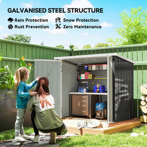Metal garden shed with double doors, black