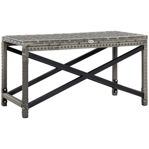 Wicker resin garden side table