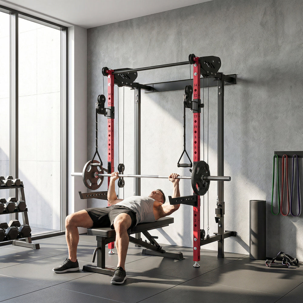 Folding power rack with pulleys, 1,540 lbs