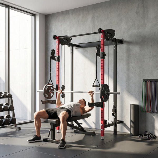 Folding power rack with pulleys, 1,540 lbs