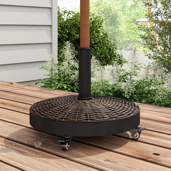 Round parasol base in resin, bronze color 
