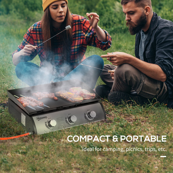 9,000 BTU 3-Burner Gas Barbecue, Silver 