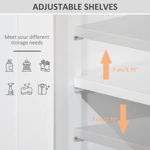 Freestanding bathroom cabinet with adjustable shelf and drawers, white