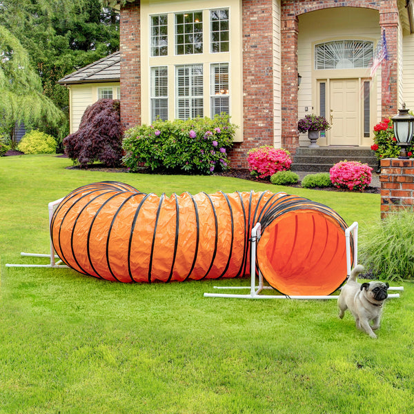 Dog tunnel with carry bag, orange