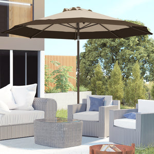 9 x 9 ft Outdoor Patio Umbrella Tilting with Crank, Dark Brown