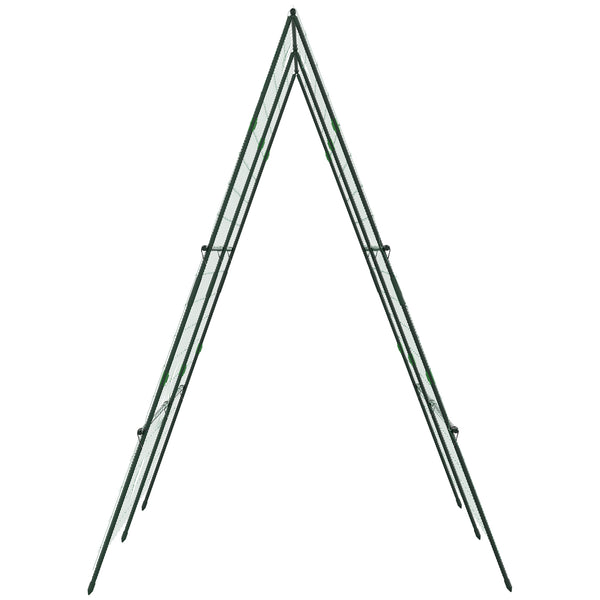Metal trellis with netting for cucumbers and other climbing plants