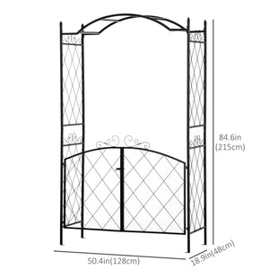 Metal garden arch with gate