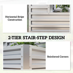 Galvanized 2-tier raised planter, silver