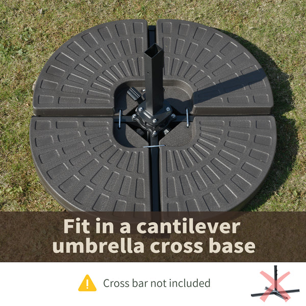 4-piece offset parasol base with carrying handles 