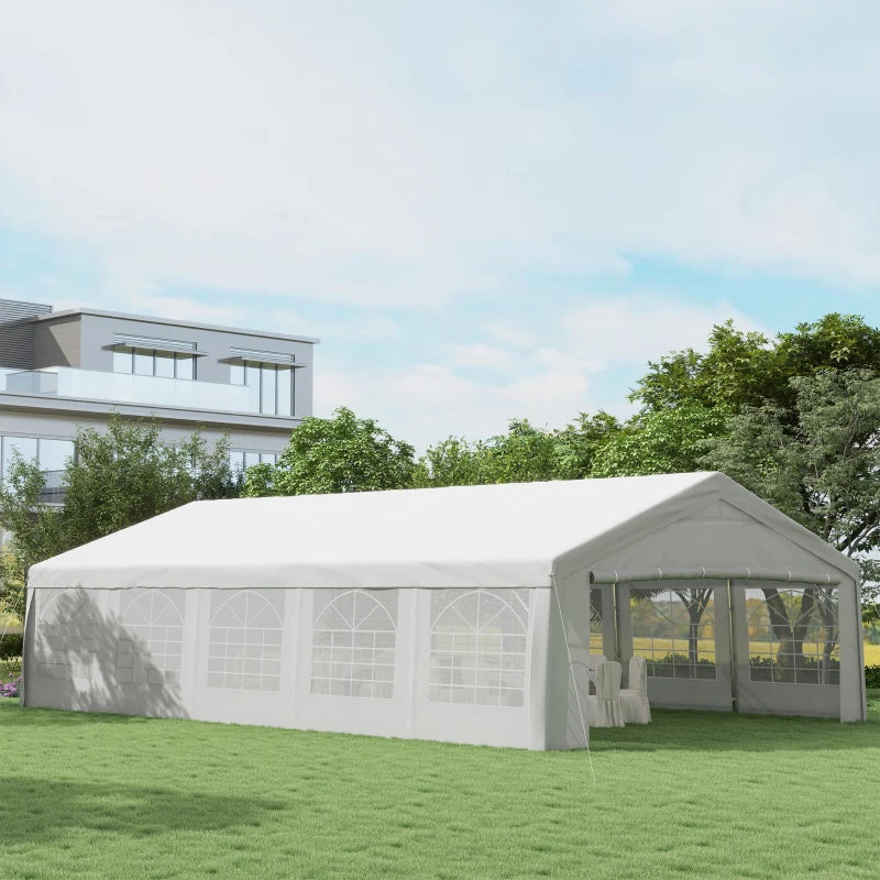 8.9 x 5 m Outdoor Party Tent with Removable Walls White