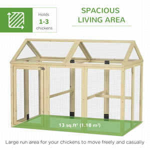 Expandable chicken coop with 2 doors and 3 perches for 1 to 3 chickens