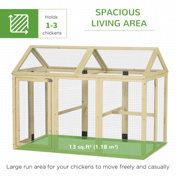 Expandable chicken coop with 2 doors and 3 perches for 1 to 3 chickens
