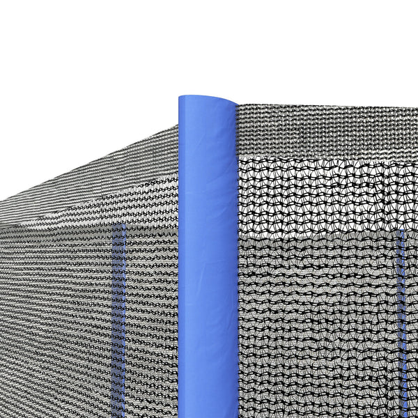 Soozier Trampoline Net Enclosure for 14ft Round Trampoline with 8 Straight Poles Poles Not Included, Weather Resistant Trampoline Netting Replacement with Zippered Entrance, Blue