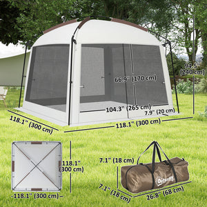 Mosquito net tent with UV50+ protection, carrying bag and stakes, white