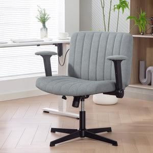 Cross-back office chair, without casters, grey