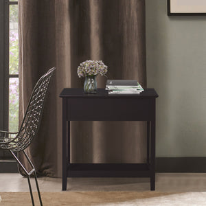 Side table with folding top, dark coffee