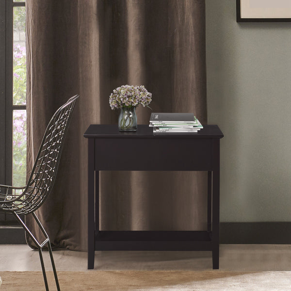 Side table with folding top, dark coffee