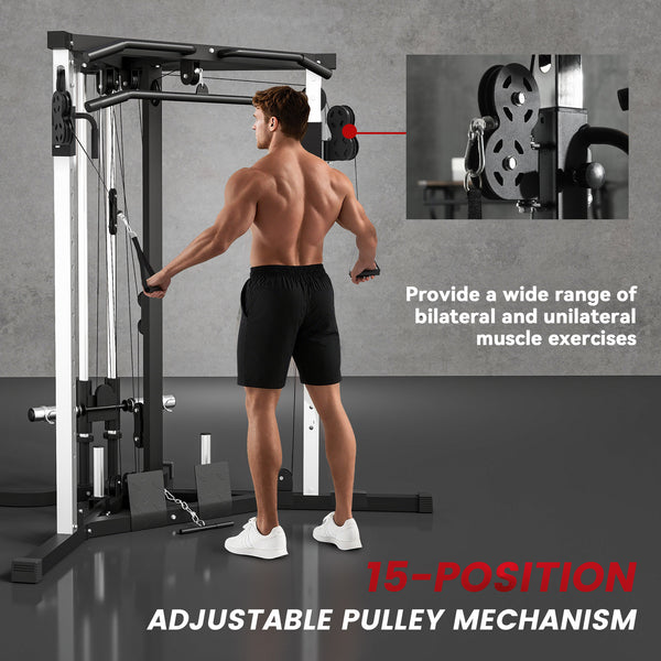Multifunctional strength training equipment with pull-up bar, 15-position training station