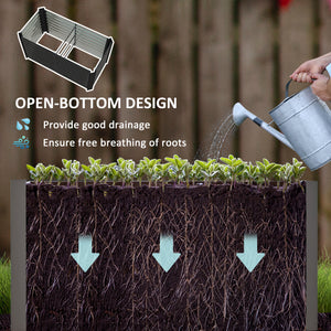 Set of 2 raised planters in galvanized metal, dark grey