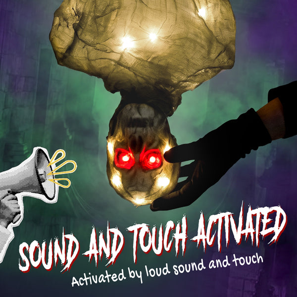 6 ft. Animated Hanging Halloween Mummy with 24 LED Lights, Sounds, and Motion
