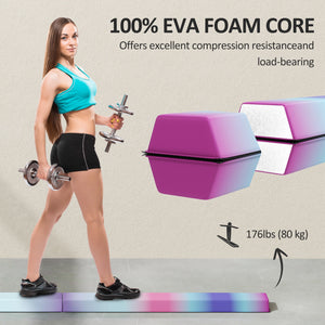 2.3m Foldable Balance Beam with Non-Slip Base, Multi-Color