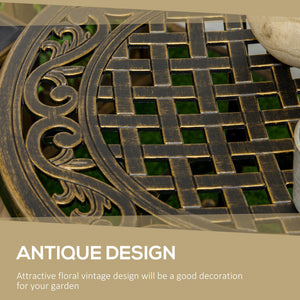 Round outdoor side table, bronze color
