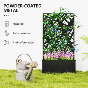 Raised planter with freestanding trellis 