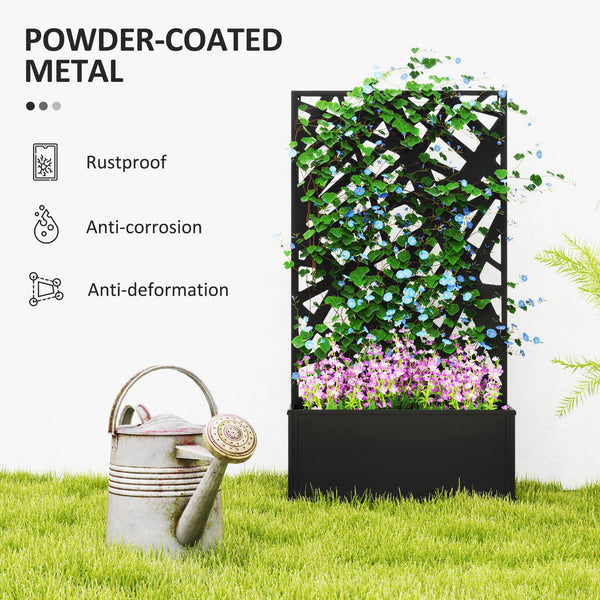 Raised planter with freestanding trellis 