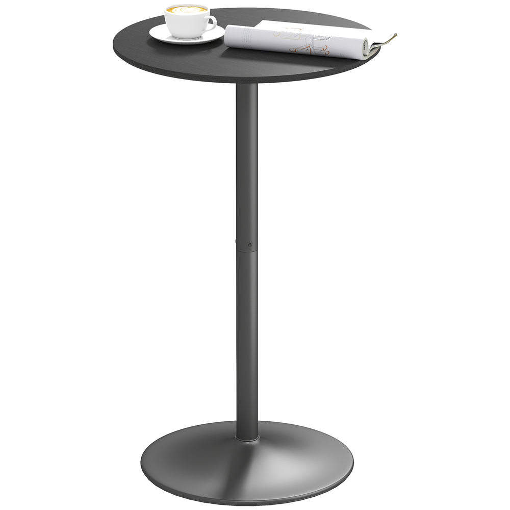 Round table with steel frame, black