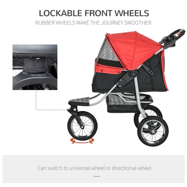 Luxury Pet Stroller, Red