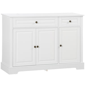 Modern buffet with 2 drawers and adjustable shelves, ideal for the dining room, white.