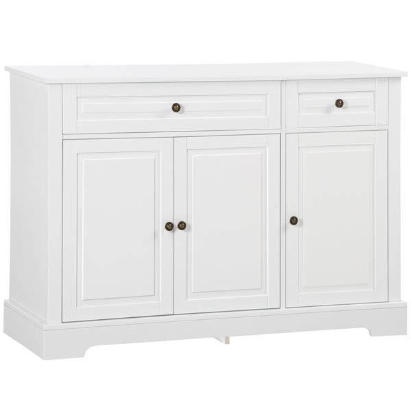 Modern buffet with 2 drawers and adjustable shelves, ideal for the dining room, white.