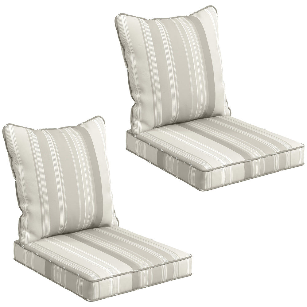 Lot de 4 coussins gris pour chaises de patio, adaptés à un usage intérieur et extérieur