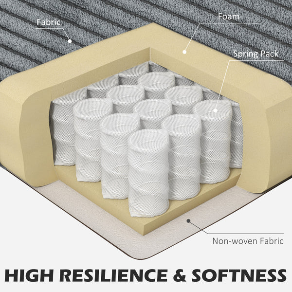 Vintage 2-seater sofa, rolled armrests, rubberwood legs, gray