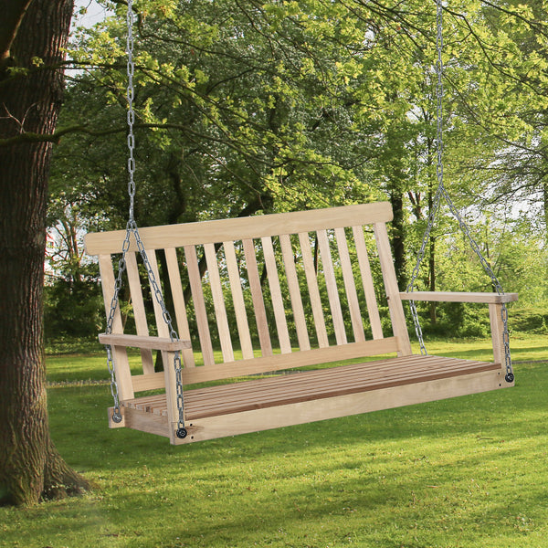 Hanging swing for 2 people made of wood