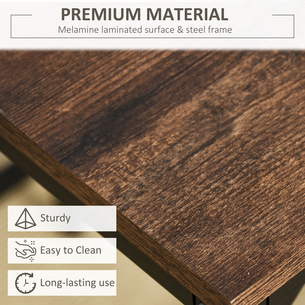 Industrial rectangular bar table set, 5 pieces, rustic brown