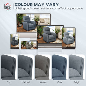 Electric reclining armchair, fabric upholstery, USB ports, footrest, anthracite grey