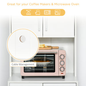 Storage unit with 2 cupboards, 3 drawers and open worktop, white