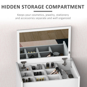 Modern dressing table with makeup table and padded stool, white