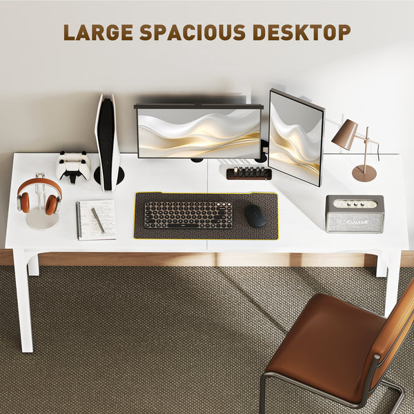 Desk with metal legs, white